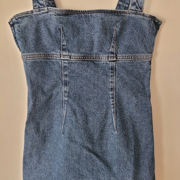 Reformation Jeans Lizzie Denim Dress Blue Size 0 Mini Back Zip Up - Picture 3 of 11